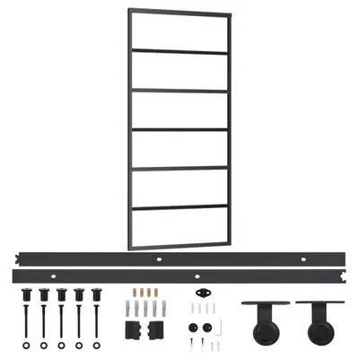Obrázok produktu pre vidaXL Posuvné dvere s kovaním ESG sklo a hliník 90x205 cm