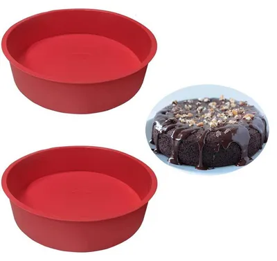 Image de 2 moules en silicone ronds, diamètre 20 cm, sans BPA, antiadhésifs, pour la pâtisserie