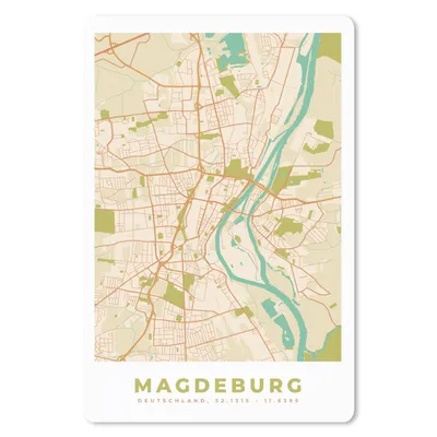 Produktbild von MuchoWow® Mauspad Mousepad Karte - Magdeburg - Vintage - Stadtplan 18x27 cm - Mousepads - Maus Mat - Pad - Mausunterlage
