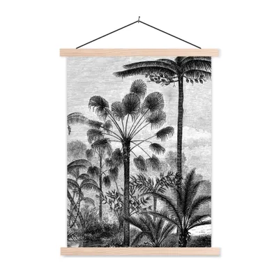 Produktbild von MuchoWow® Textilposter Design - Bäume - Natur - Pflanzen - Botanisch 40x53 cm mit holzfarbenen Rahmen - Schlafzimmer