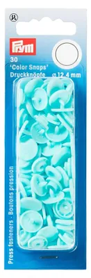 Nähfreier Druckknopf Color Snaps, rund, lichttürkis, 12,4 mm