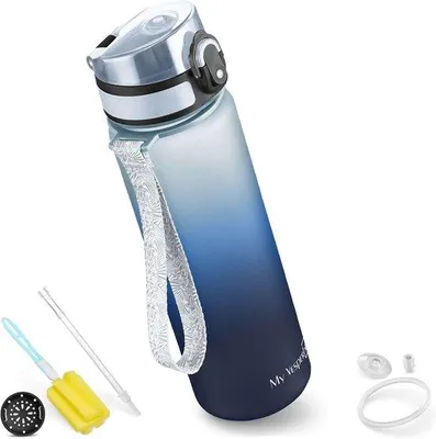 Produktbild von Famanu Trinkflasche mit Strohhalm – 350 ml, 500 ml, 750 ml – BPA-frei, Ideal für Schule und Sport