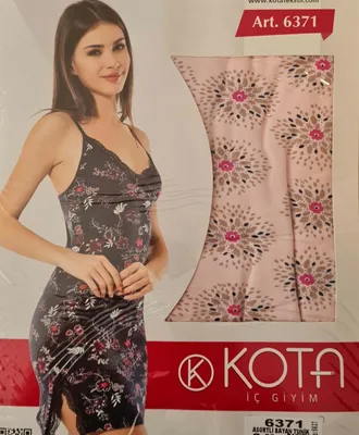 Produktbild von Damen Nachthemd Tunika Pyjama Schlafanzug Hellrosa L-XL mit Muster K-64