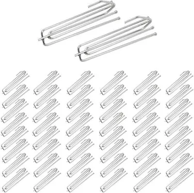 Obrázok produktu pre Ibenzoa® závesné háčiky z nehrdzavejúcej ocele – 60 kusov (7 x 2,1 cm), strieborné, sada na zavesenie závesov, kompatibilné s koľajnicami a tyčami