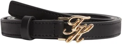 Imagen del producto de Cinturón para mujer Tommy Hilfiger, modelo Script, de 1,5 cm de ancho, hecho de cuero con el logo de la marca, color