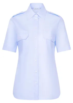 Produktbild von Seidensticker Damen Bluse - Pilotenbluse - Slim Fit - Unifarben - Kurzarm - 100%