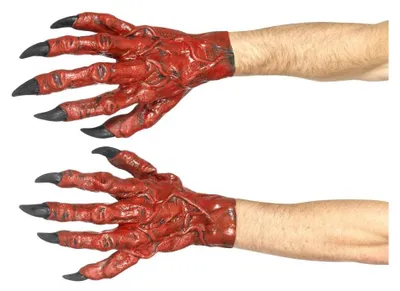 Image de Smiffys - Mains de diable pour hommes - Gants, latex SM848 (taille unique) (rouge)