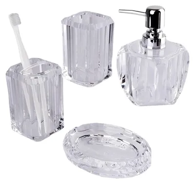 Image de Ensemble d'accessoires de salle de bain comprenant un distributeur de savon et un porte-brosse à dents