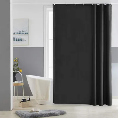 Immagine prodotto di Tenda stretta per doccia bagno tessuto poliestere antimuffa 150x180 nero