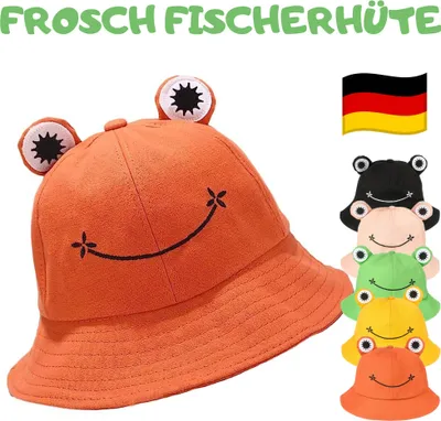 Produktbild von Wendehut Sommerhut FROSCH Fischermütze -Bucket Hat- Sonnenmütze Sonnenschutz - Orange