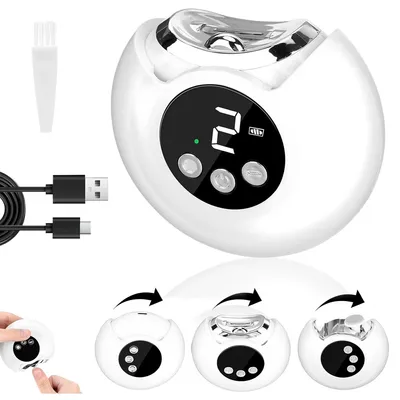 Produktbild von Elektrischer Nagelknipser, Nagelfeile, Nagelschneider, Zehennagelknipser, mit LED-Licht, 3 Geschwindigkeiten, für Kinder Erwachsene