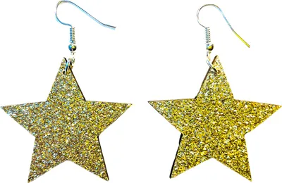 Produktbild von Stern Ohrringe Miniblings Weihnachten gold Sterne Holz Glitzer