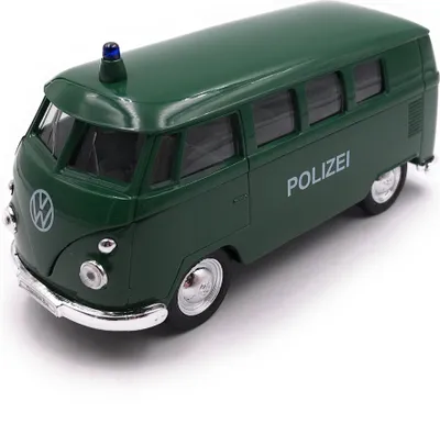Obrázek produktu pro Onwomania model auta T1 policejní autobus zelený v měřítku 1:34-39