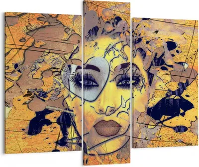 Produktbild von Bild auf Leinwand - Leinwandbild - Gesicht Frau - 95x80cm - Wand Bild - Wanddeko - Wandbilder - Leinwanddruck - Bilder - Kunstdruck - Wanddekoration - Leinwand bilder - Wandkunst - CB95x80-3513