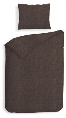 Produktbild von Heckettlane Franela Bettbezug - 155x220 cm – 100% Baumwoll-Flanell – Hochwertige Bettwäsche mit motiv – Weich - Atmungsaktiv und Hautfreundlich – inkl. 80x80 cm Kissenbezug – Braun