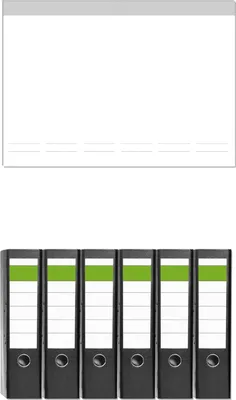 Produktbild von Wallario 6 Stück breite Ordner inkl. Klebeetiketten mit Motive Weiß -  Set mit Rückenschildern / Ordnerrücken Stickern