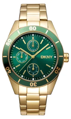 Produktbild von DKNY Damenuhr Quarzuhr gold / grün onesize Damen 38 DK1L028M0045, DK1L028M0055