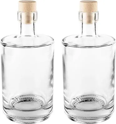 Immagine prodotto di Bottiglie di vetro vuote con tappo - ideali per liquori, gin, olio e aceto - 500 ml - 2 pezzi