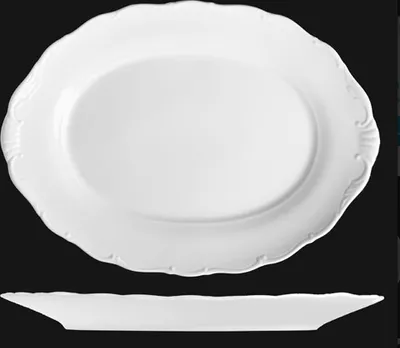 Produktbild von Ovale Schale 36 cm, weißes Porzellan, Verona, G. Benedikt