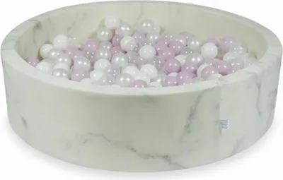 Produktbild von Trockenbecken 110x30 Marmor mit Kugeln 400 Stück: hellrosa Perle, weiß, transparent, Perle