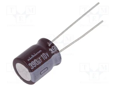 Produktbild von 5x Kondensator: elektrolytisch 390uF geringe Impedanz THT  10VDC UPM1A391MPD6 Elek