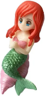 Image de Habarri | Figurine miniature - Figurine pour maison miniature - Sirène sur un coquillage - Figurine pour enfants à partir de 3 ans