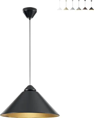 Image de Suspension métallique BIGBANG avec diffuseur conique noir