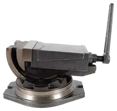 Image de Étau pour fraiseuse, largeur des mâchoires 125 mm, ouverture des mâchoires 95 mm, force de serrage maximale 24 kN, base pivotante à 360°, angle d'inclinaison 90°