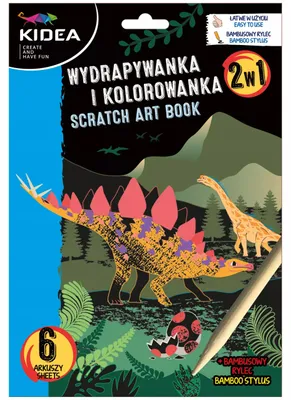 Imagen del producto de Kit 2 en 1 para rascar y pintar: Dinosaurio, Kidea