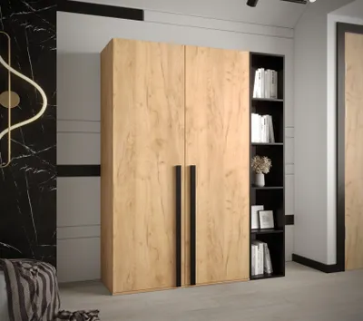 Produktbild von Schränke mit Regal für den Flur HARRISON 2 – Eiche Gold, Schwarz