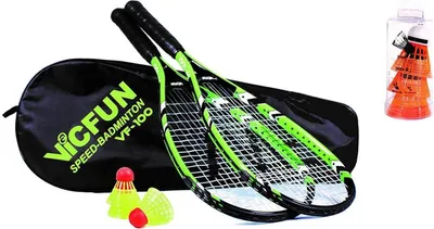 Produktbild von Vicfun Speed Badminton 100 Premium | Speedbadminton Badmintschläger Badmintonbälle Badmintonhülle