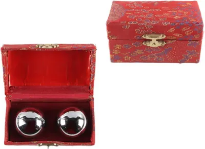 Produktbild von Baoding Kugeln 38 mm, 2 Stück, Chrom, für Stressabbau