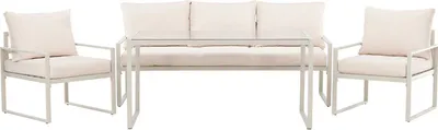 Image de Cataniasalon 1 "table à manger", 1 canapé, 2 fauteuils beige.
