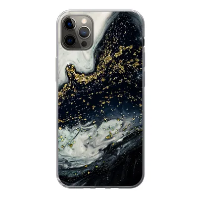 Produktbild von MuchoWow® Handyhülle Schutzhülle Hülle für iPhone 13 Pro Max Marmor - Naturstein - Gold Silikon Softcase Handy Hülle - Mobiltelefon