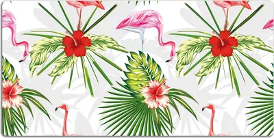 Produktbild von Schreibtischmatte Tischunterlage 100x50 cm Mauspad - Flamingos und Blumen