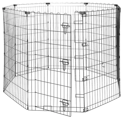 Immagine prodotto di A. Elementi di base: recinto ottagonale per cani e altri animali domestici, pieghevole, in metallo