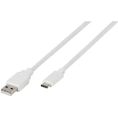 Produktbild von ViVanco™DCVVUSBC20A12W, 1,2 m, USB C, USB A, Weiß
