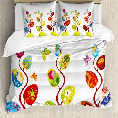 Produktbild von ABAKUHAUS Magie Bettbezug Set, Magischer Baum Mit Den Verschiedenen Blättern, Menschlichem Und Katzen Baum Des Lebens, 155 x 220 cm + 80 x 80 cm, Mehrfarbig