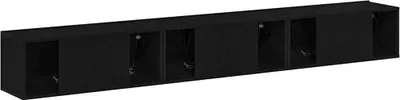 Image de vidaXL Ensemble de meubles TV 3 pcs Noir imitation chêne 80 x 30 x 30 cm