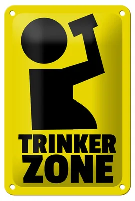 Produktbild von Blechschild Alkohol 12x18cm Trinkerzone