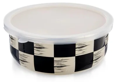 Image de Bol en émail avec couvercle - 15,5 cm - 800 ml - Métal
