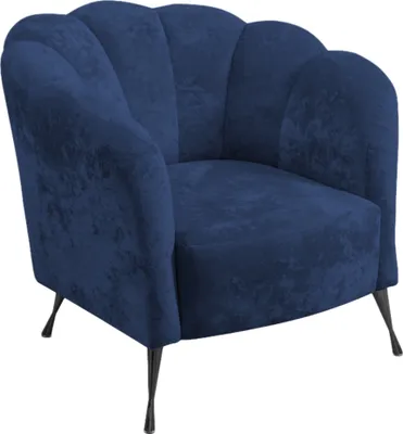 Produktbild von Ravio Cocktailsessel Adria, Stilvoll Muschelsessel, Muschelstuhl, Freizeitsessel für Wohnzimmer, Armlehnstuhl (Eureka 2127 + Schwarze Beine)