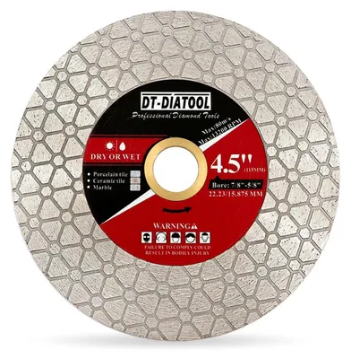 Zdjęcie produktu dla Tarcza diamentowa 115 mm do cięcia porcelany, płytek, ceramiki, marmuru, sztucznego kamienia - do szlifowania krawędzi i cięcia