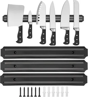 Produktbild von Famanu Magnetischer Messerhalter aus Edelstahl 33 cm - Stilvoller Organizer für Küchenmesser und Küchenutensilien