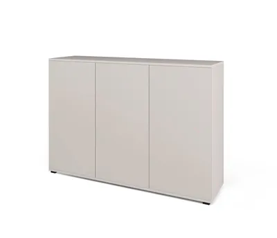 Produktbild von Kommode MASIMO 150 cmTürkommode, Stilvoll Wohnzimmer, Kommode mit vier Drehtüren, Push-to-Open, 6 Regale, Highboard, niedrige Füße - Farbe Kaschmir