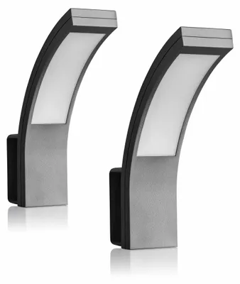 2x LED Außenleuchte Wand Leuchte anthrazit 5800K 15W 1100lm Lampe Außen SEBSON
