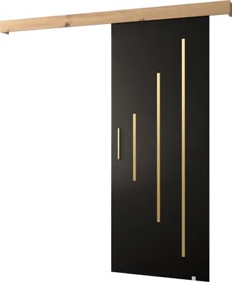 Produktbild von MEBLE KRYSPOL  Schiebetürsystem SALWADOR Y mit Schienenabdeckung, Einbautüren, 90x204cm, Schwarz