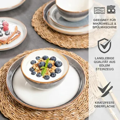 Produktbild von Moritz & Moritz TARENTO grau Geschirrset 24 tlg.