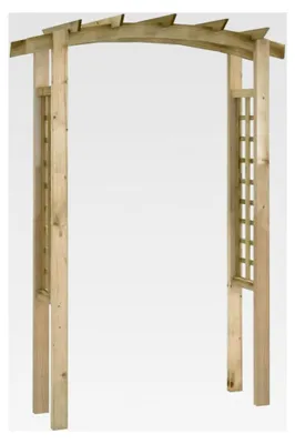 Produktbild von Gartenbogen aus Kiefernholz, 150x60x210 cm, wetterfest, Rankhilfe für Kletterpflanzen, Holzpergola für Garten, Terrasse oder Hinterhof