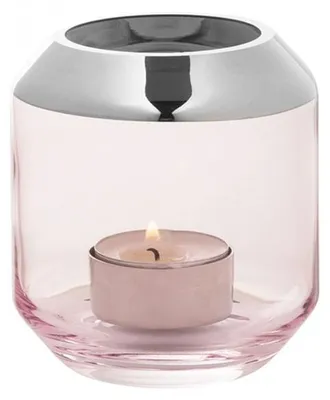 Produktbild von Fink Windlicht oder Vase Smilla mit Platinrand Hellrosa (9cm)
